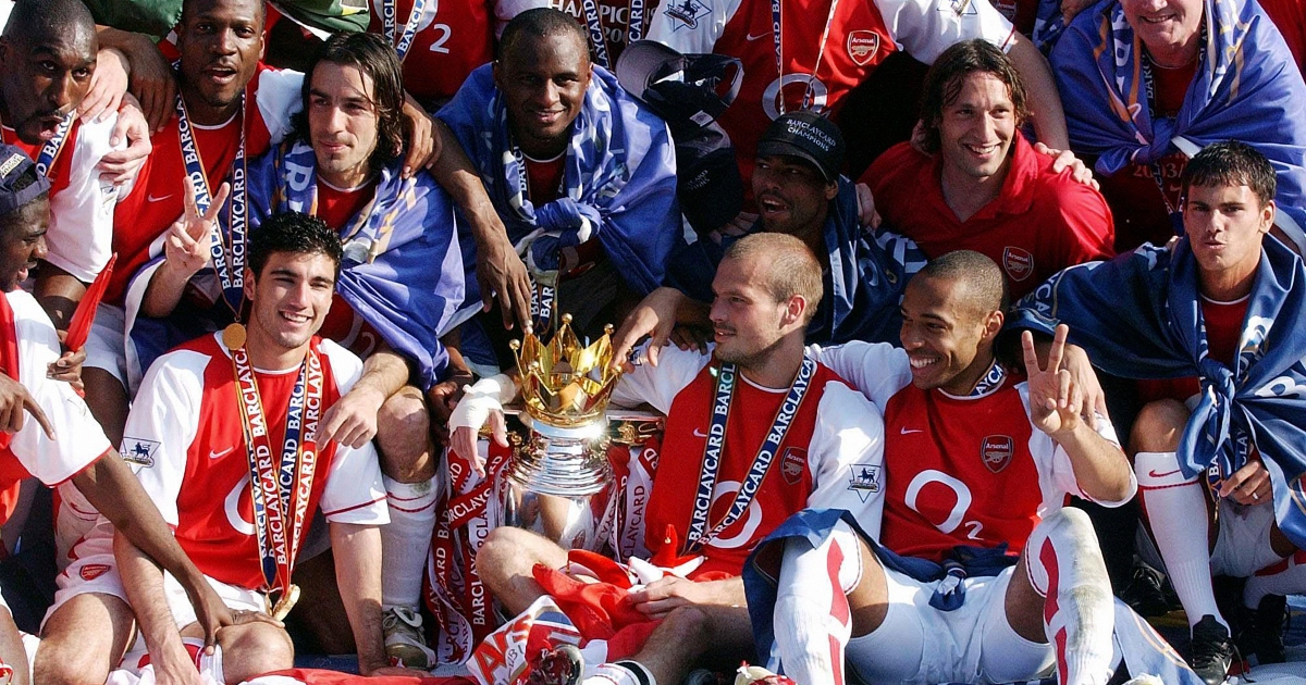 Arsenal Invincibles celebrate their league titles