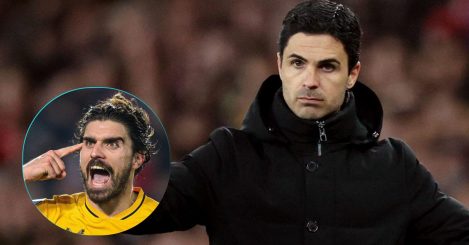 Ruben Neves (left) and Mikel Arteta (right)