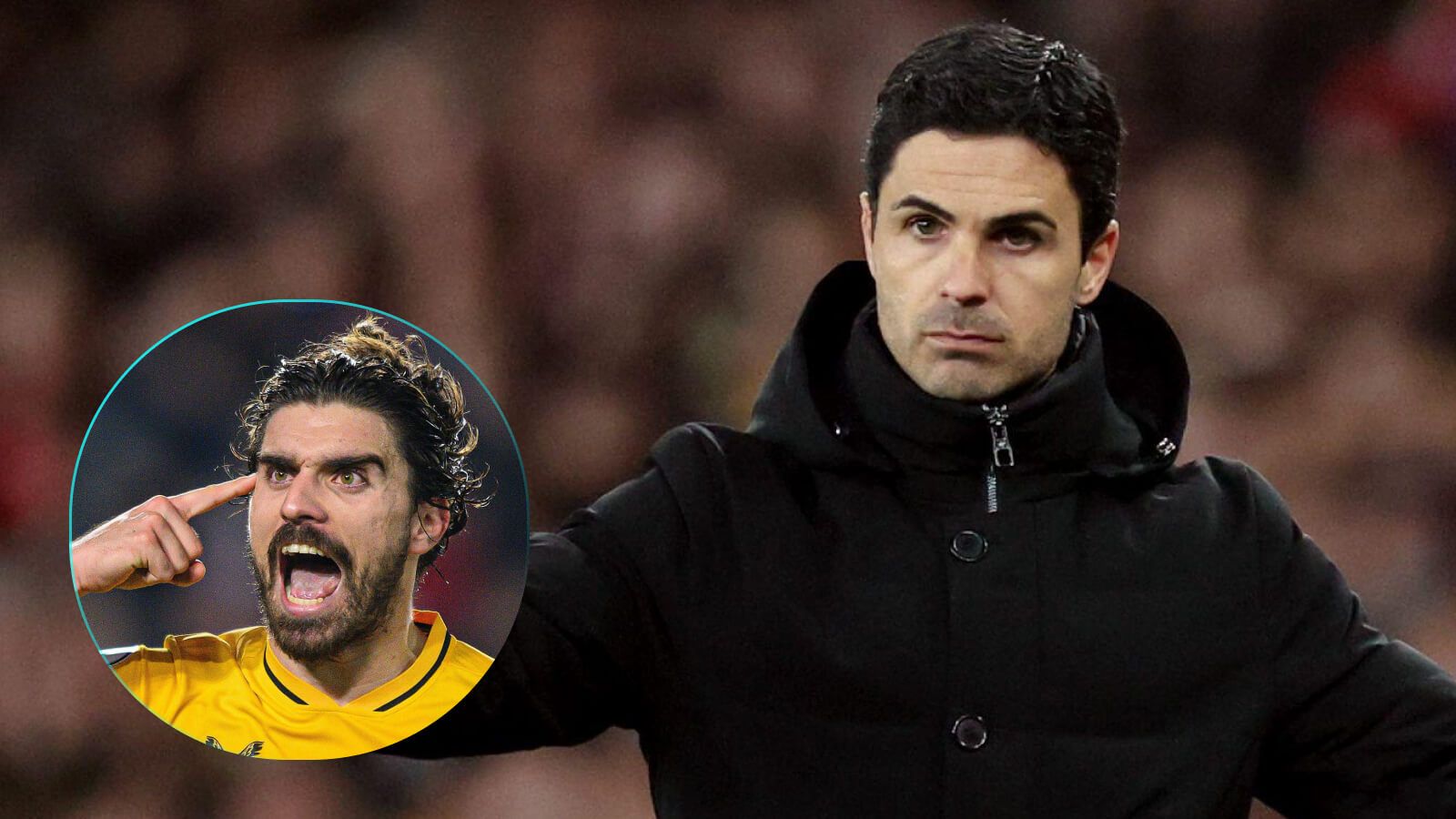 Ruben Neves (left) and Mikel Arteta (right)